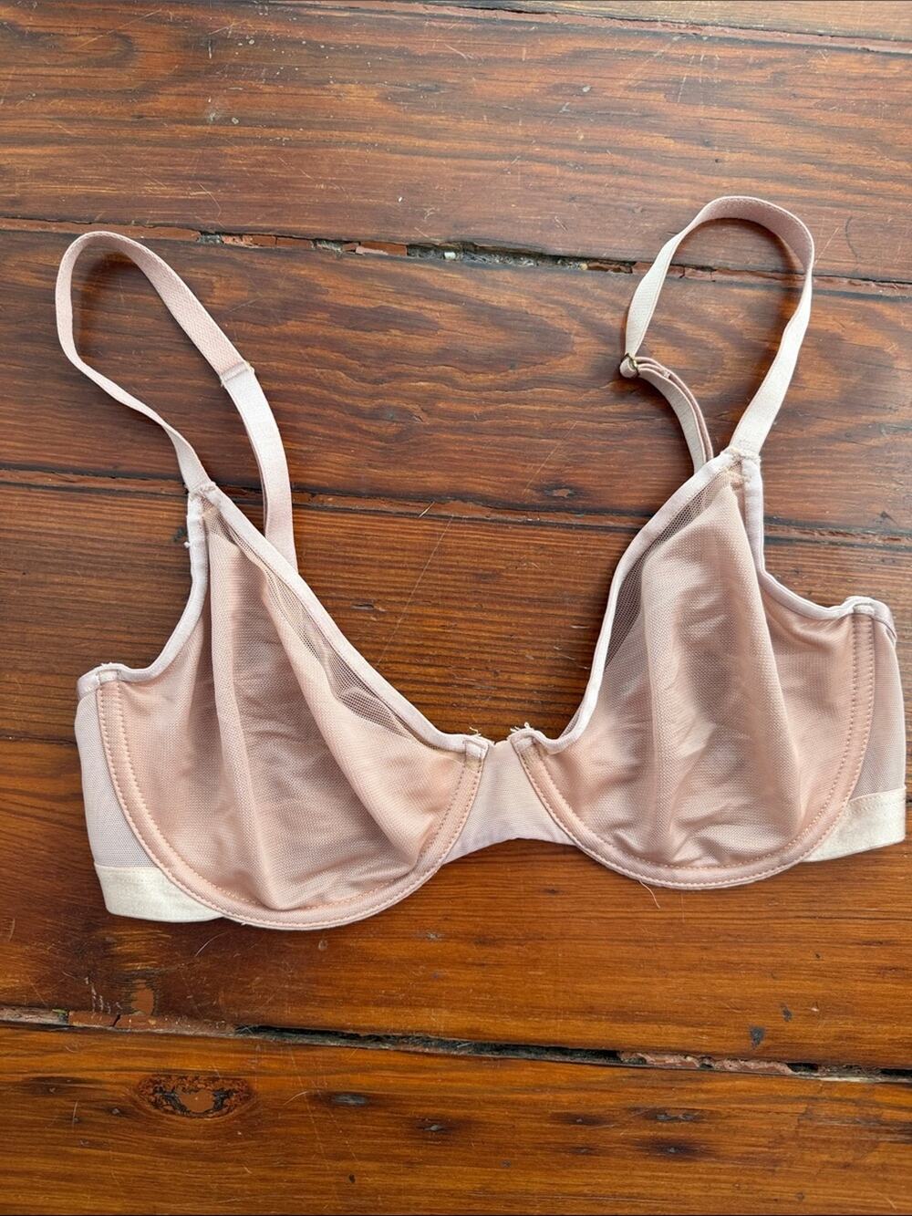 SOMA Unbelievable Lift sheer unlined underwire sexy lingerie nude bra sz 32DD